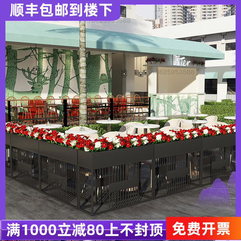Iron partition flower stand corner green plant flower pot rack indoor balcony living room floor-to-ceiling gold Ge flower trough rectangular flower box