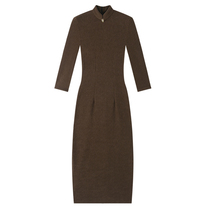 Chenier improved daily autumn and winter retro-ancient small young style elegant medium and long thickness dress