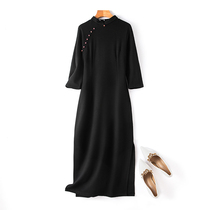 Early autumn-style qipao Improved version Liandress Childrens autumn clothes 2021 The new medium long style Temperament Sashimi Bottom Dress