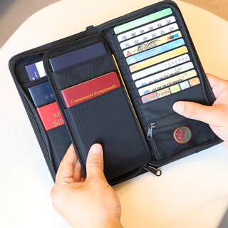 Anti-theft brushing multi-layer portable passport certificate bag