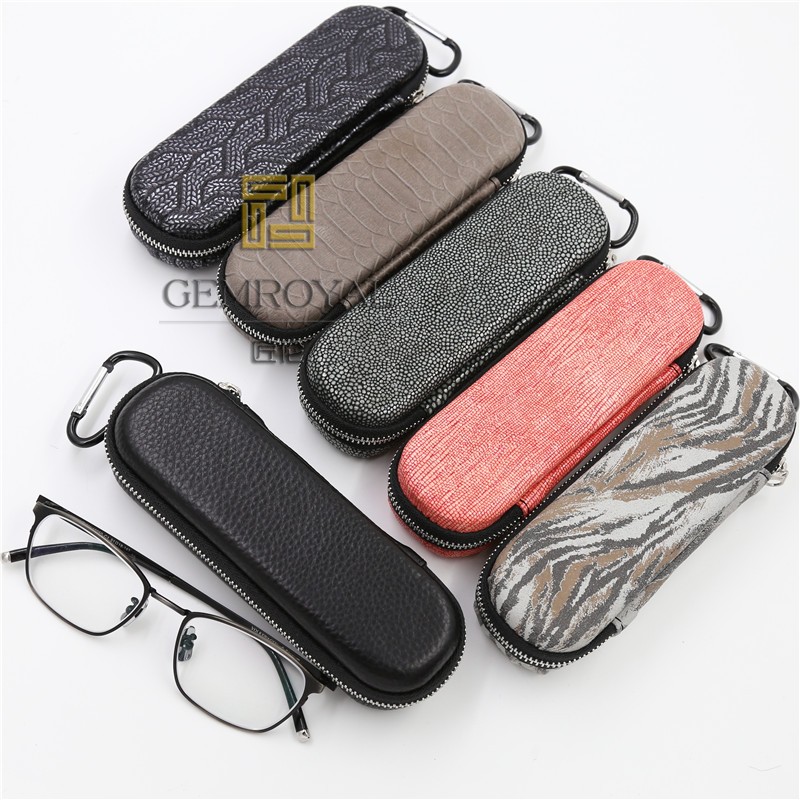 Genuine Leather Anti-Pressure Myopia GLASSES CASE GLASSES BAG EYES BAG MEN AND WOMEN OLD FLOWER GLASSES CONTAINING SET OUTDOOR TRAVEL PORTABLE
