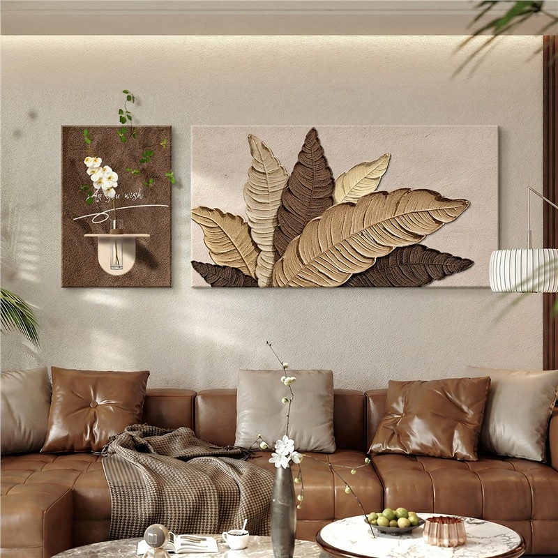 High-End Textured Green Plant Wall Art for Living Room Decoration, Good Meaning, Three-Dimensional Sofa Background Wall Painting High-End Textured Green Plant Wall Art for Living Room Decoration, Good Meaning, Three-Dimensional Sofa Background Wall Painting