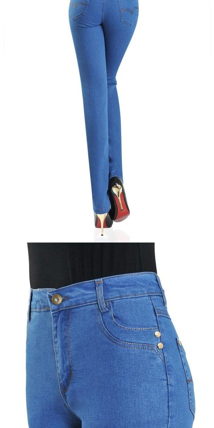 Mùa thu đông mới quần jeans trung niên quần nữ trung niên eo cao quần lọt khe cộng với quần nhung mẹ quần quần giả váy