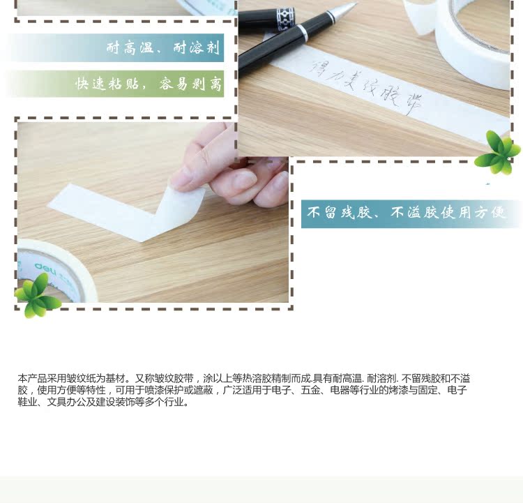 Băng giấy ảnh hiệu quả 30670 Băng Mỹ 2.4 * 20y dễ xé phun sơn bảo vệ băng giấy đẹp - Băng keo băng dính xốp đen