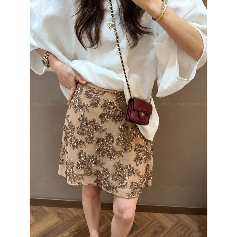 Korean Dongdaemun Summer New Fashion Niche Style Elegant Versatile Trendy Heavy Sequin Slimming Casual Skirt Korean Dongdaemun Summer New Fashion Niche Style Elegant Versatile Trendy Heavy Sequin Slimming Casual Skirt