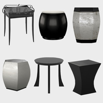 New Chinese negotiation small rounded coffee table solid wood sofa side phone corner hotel club model room furniture