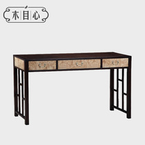 New Chinese dressing table bedroom modern Zen storage cabinet solid wood small apartment mini makeup table light luxury economy