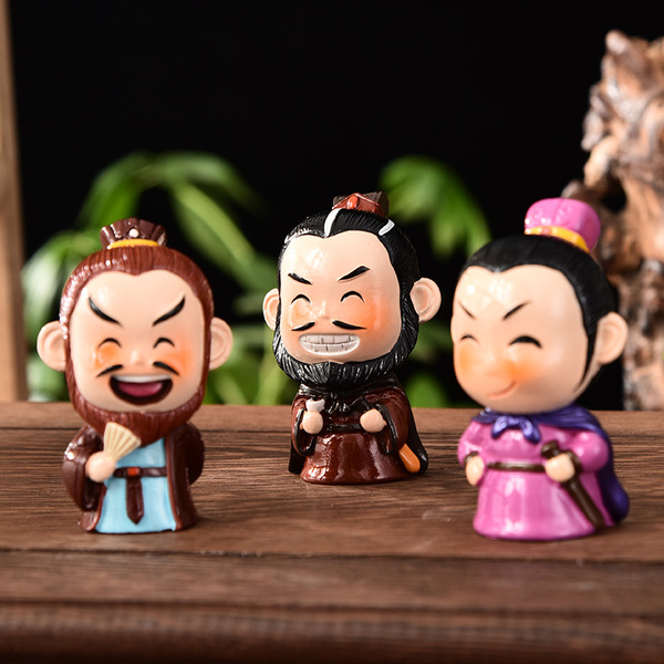 Chinese Style Gift for Foreigners Beijing Hand-Painted Silk Man Doll Decoration Three Kingdoms Little Doll Retro Style Ancient Costume Doll