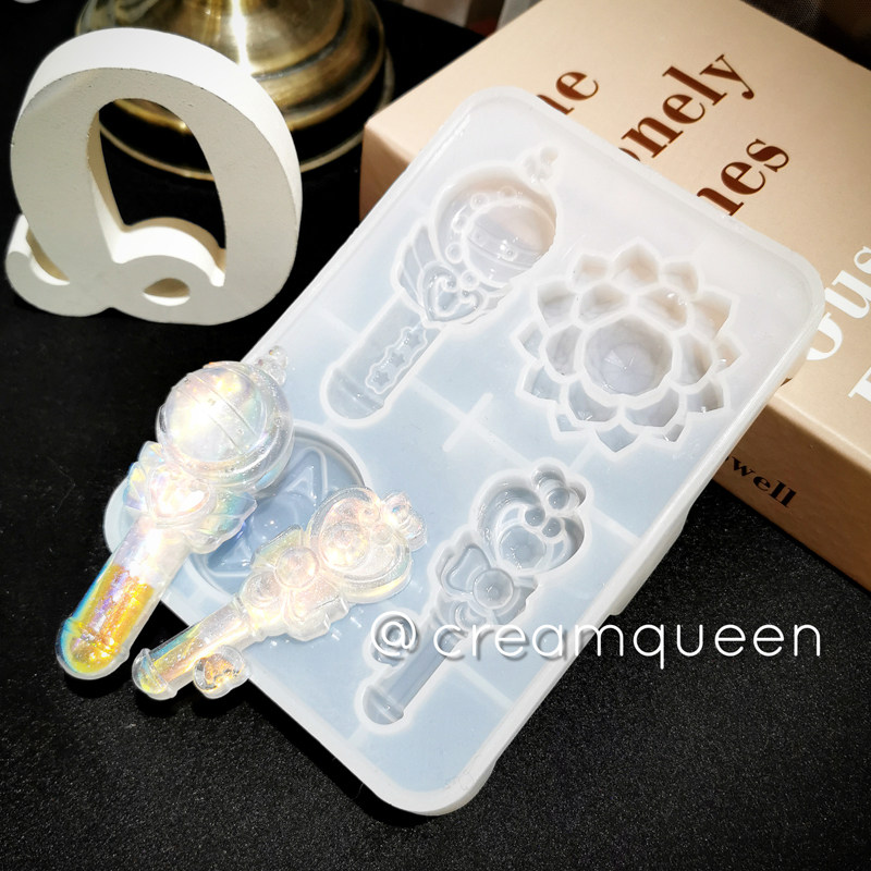 Beauty Less Female Warrior Warriors MAGIC WAND SWING TABLE KEY BUTTON MIRROR SILICONE MOLD DIY DROP GLUE CREAM QUEEN