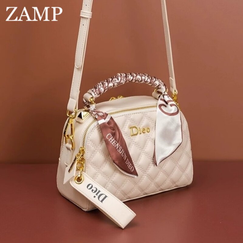 Французская кожаная сумочка ZAMP counter из высококачественной кожи с ароматом, новая легкая роскошная модная универсальная сумка-мессенджер, женская сумка Изображение 1