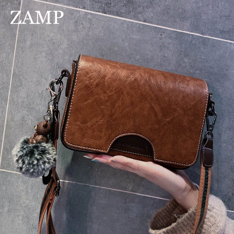 French ZAMP counter women's bag brand retro fashion new all-match shoulder Messenger bag light luxury small square bag