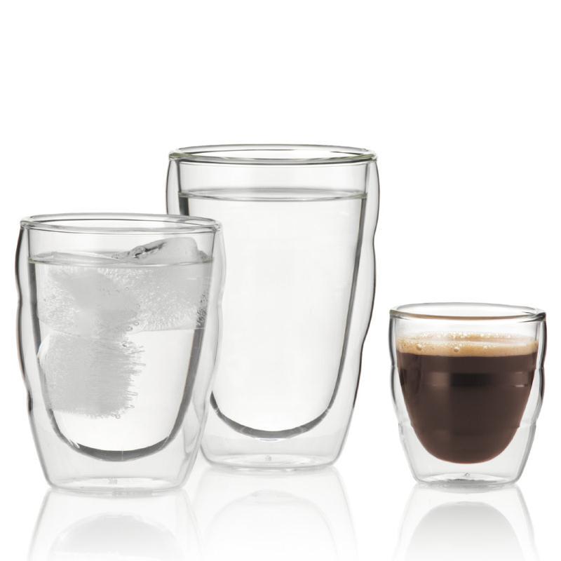 Bodum Double-Layer Glass Cup Wavy Pattern High Temperature Resistant Insulated Water Cup Men's Coffee Cup Women's L Gift Tea Cup Home