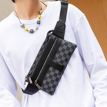 MK Genuine Leather Chest Bag Mens Single Shoulder Bag Fashion Trends Diagonal Satchel Purse Casual Sports Outdoor Multifunction Small Backpacks