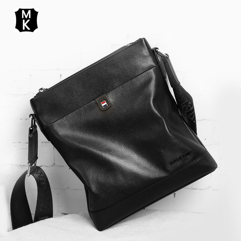 MK2022 new genuine leather single shoulder bag men's fashion slanted satchel business casual small bag Chaumen bag satchel bag