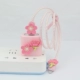 Cartoon/Deep Pink Flower Case+защита кабеля данных