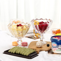 Large ice cream cup glass home high foot ice cream cup smoothie cup European dessert Cup unleaded ice cream cup