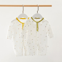 Baby clothes spring and autumn short sleeve monk gauze newborn baby jumpsuit ha summer thin