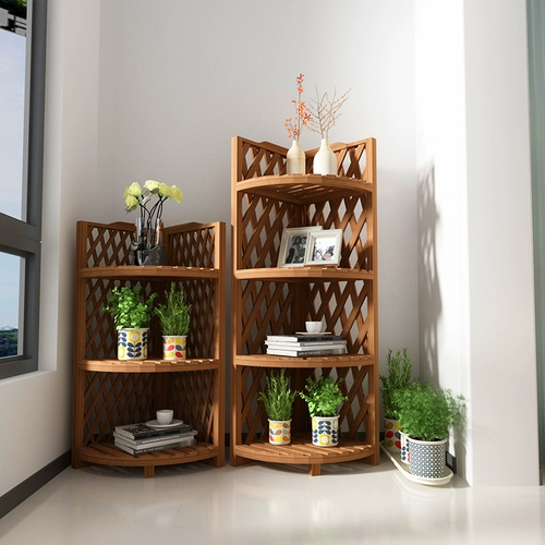 Цветочная стойка Сплошная древесина Внутренняя и наружная многослойная анти -коррозионная цветочная полка.