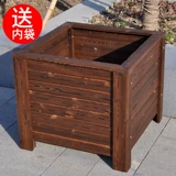Коррупция карбонизированная деревянная цветочная коробка наружная квадратная цветочная впадая