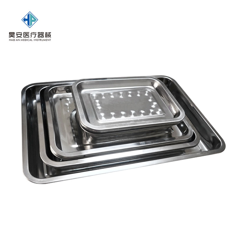 Square plate hospital with stainless steel anti-iodine volt 304 thickened rectangular non-covered tray dressing tray disinfection tray