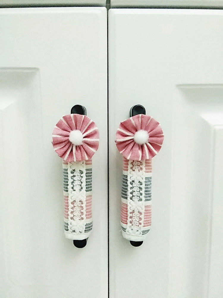 Pure cotton door handle long strip protective sleeve round closet drawer anti-collision protection suite door pull gloves anti-static
