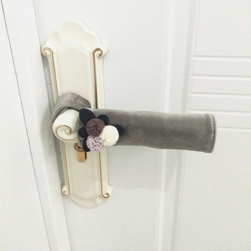 Door handle protective cloth warmth anti-collision mat door glove winter anti-static door knife pull gloves