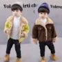Áo khoác bé trai 8 lớp cộng với nhung dày mùa đông cho bé gái Áo khoác nhung kẻ bé 1-7 tuổi Quần áo độn bông ấm áo khoác denim bé trai