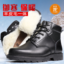 Winter wool boots Mens combat boots Northeast thickened warm cotton boots cold boots cotton boots cotton shoes