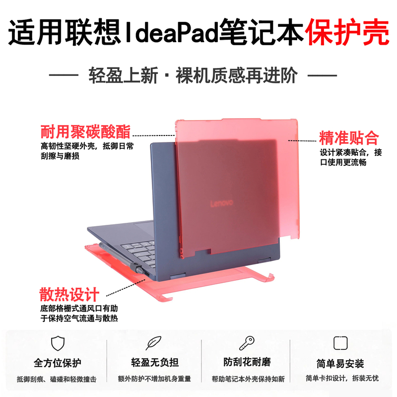 Suitable for Lenovo Ideapad 5 2-in-1 14Ial10/Akp10/Ahp10 Laptop Protective Case 14Iru9/14Q8X9 Shockproof, Drop-Proof, Scratch-Proof, Bump-Proof, Full-Body Cover