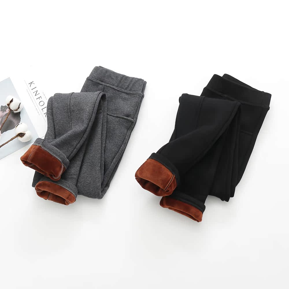 Cộng với nhung dày quần legging nữ mùa đông mặc thể thao khâu mỏng co giãn chân cotton quần quần dài nữ trung niên