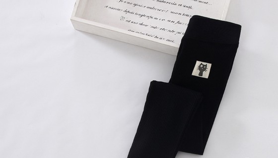 Mèo con không thêm phần nhung mỏng sọc dọc quần legging thể thao nữ mùa xuân và mùa thu mặc sợi cotton dệt kim bó sát thời trang nữ