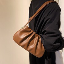 British Fozens Advanced Sensory Packets Bag new folds Cloud Axillary Bags Ocean Gas Genuine Leather Single Shoulder Diagonal Satchel Bag