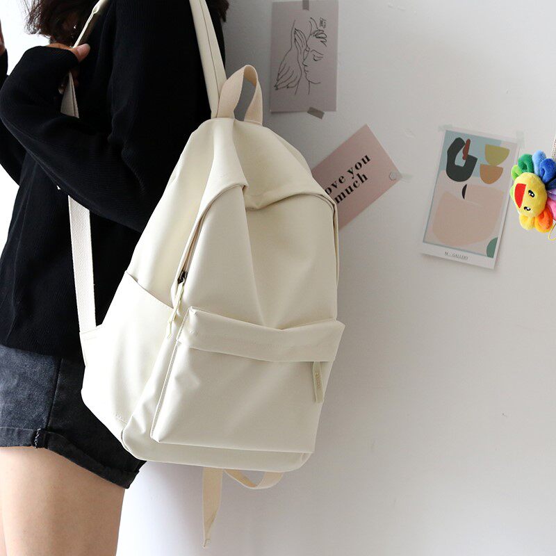 French small crowdsize Pure Color Canvas Bag Boys Double Shoulder Bag Girls High School Students Double Shoulder Bag High School Student Brief