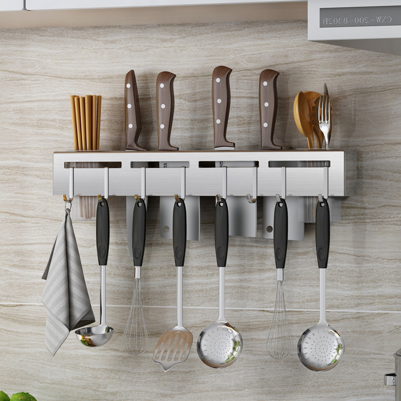 304 stainless steel tool holder chopstick cylinder shelve Multi-functional kitchen tuning frame multilayer wall-mounted wall free of punch