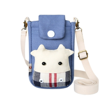 Niu Niu big screen mobile phone bag three-color patch Korean version cute crossbody mobile phone bag female small bag cute student walking
