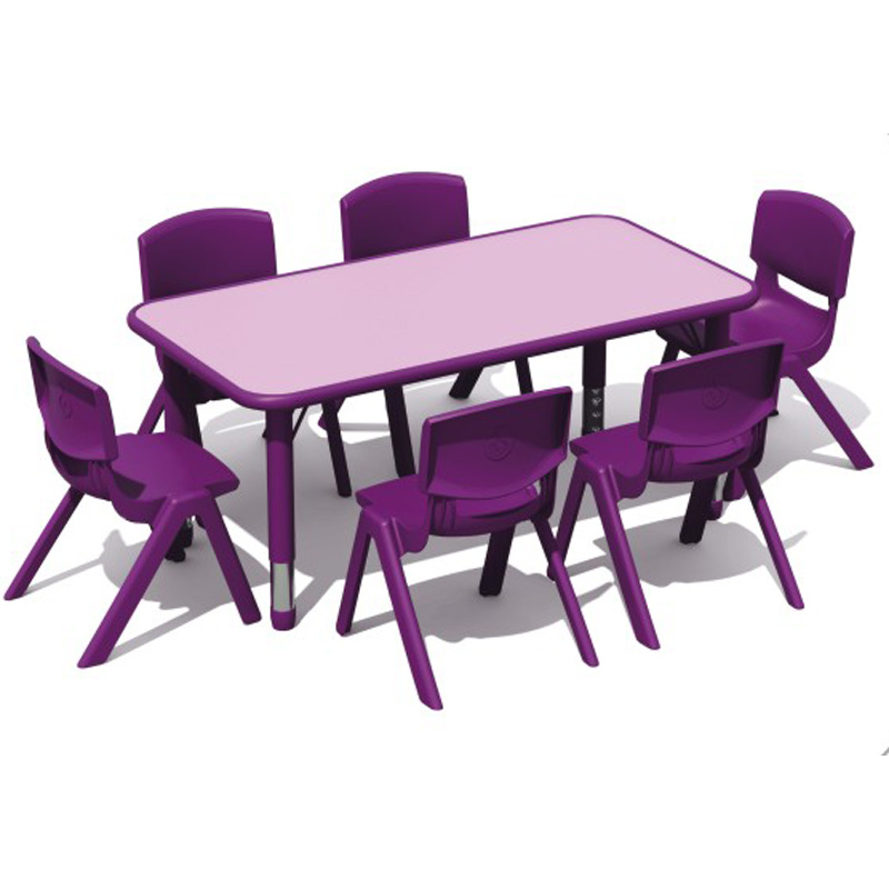 Lisa six-person table Early teaching kindergarten children class table and chairs can lift fire protection board 6 people game study table FY