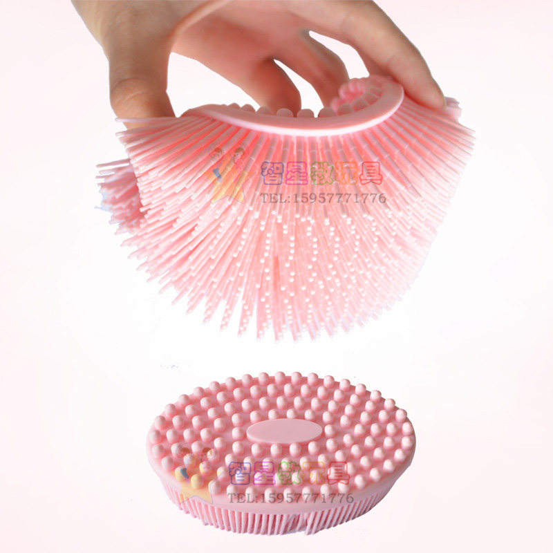 Sensation System Training Equipment Haptic Brushed Baby Wash Head Brushed Bath Early Teach Silicone Gel Soft Brush Massage Brushed Bath Brush-Taobao