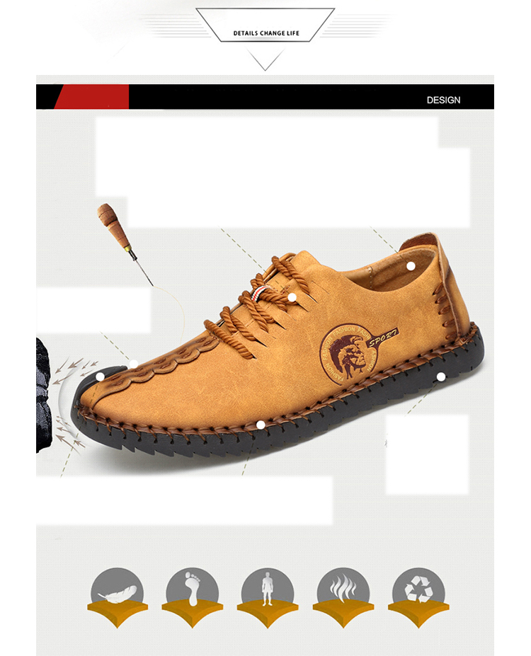 PINSV Nubuck Sepatu Kulit Pria Mata Kaki Bulat Potongan 