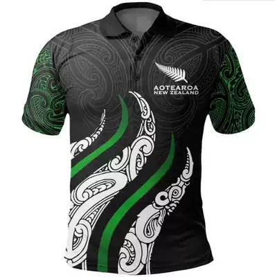 New Zealand Maori Men's Short Sleeve T-Shirt Rugby Jersey Lapel New Zealand Rugby Jersey