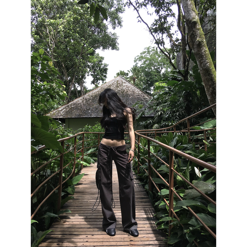 Popchee|Original Cargo Pants|Two-Tone Silhouette Cargo Pants~ Highly Recommended! Enjoy a Free and Easy Summer Popchee|Original Cargo Pants|Two-Tone Silhouette Cargo Pants~ Highly Recommended! Enjoy a Free and Easy Summer