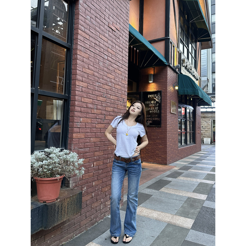 Original Popchee|Cat Claw Cow|Vintage Low-Rise Straight-Leg Style! Loose and Effortlessly Cool~ Original Popchee|Cat Claw Cow|Vintage Low-Rise Straight-Leg Style! Loose and Effortlessly Cool~