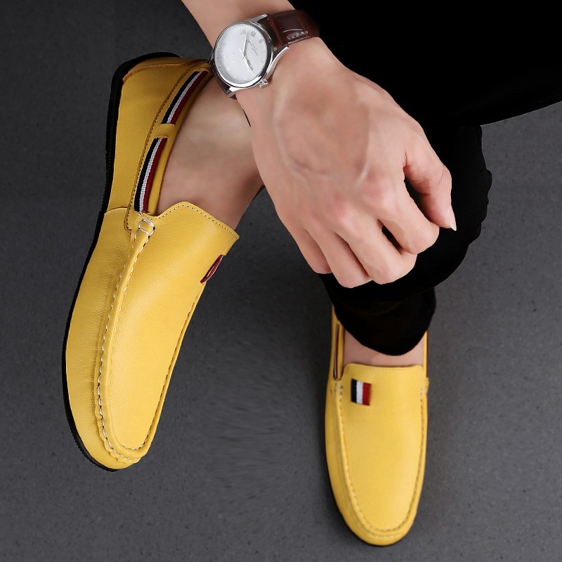 Doudou shoes men's 2022 summer new men's casual leather shoes Korean version trend all-match breathable low-heeled men's shoes white