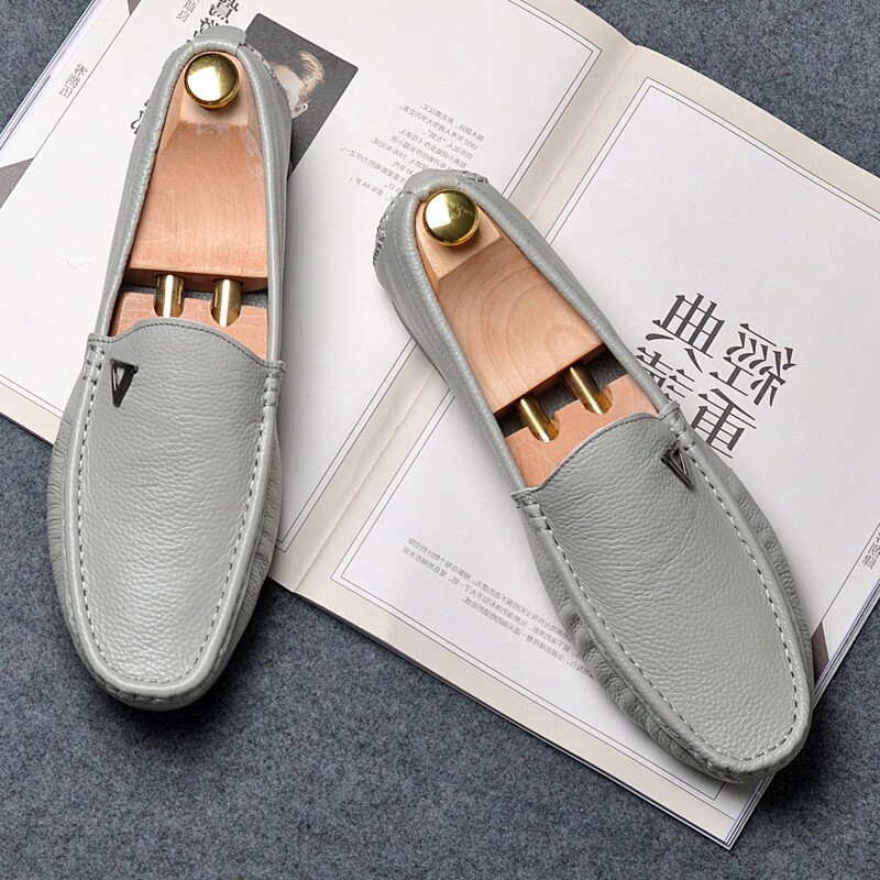 Leather shoes Men's version trendy genuine leather One foot pedal sloth shoes Inron casual shoes Bean Bean Shoe men 2022 new 2022