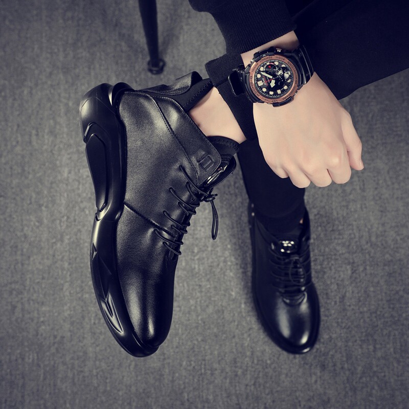 Martin Boots Man Medium-high Cylinder Men Casual Shoes Autumn Winter Warm Plus Suede Leather Boots Korean Version Short Boots Male Cotton Shoes Tide