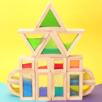 Childrens sensory vision wooden acrylic building block environmental large puzzle early education color 2-6 year old toy