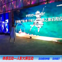 Somatosensory interactive figure interactive figure large-screen interactive projection somatosensory game face change game Interactive dance face change