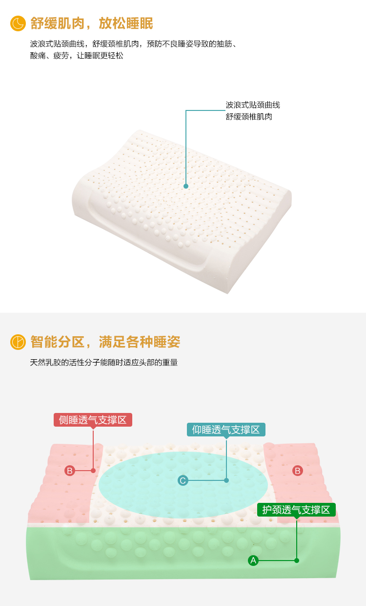 Cao su Thái Gối cao su Gối Gối Gối Gối massage tự nhiên cổ tử cung gối một cặp đôi - Gối gối lock&lock