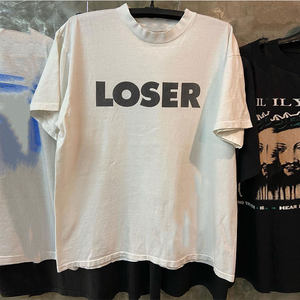 Loser rock group peripheral trendy brand printing short-sleeved american retro hiphop vintage street couple t-shirt men
