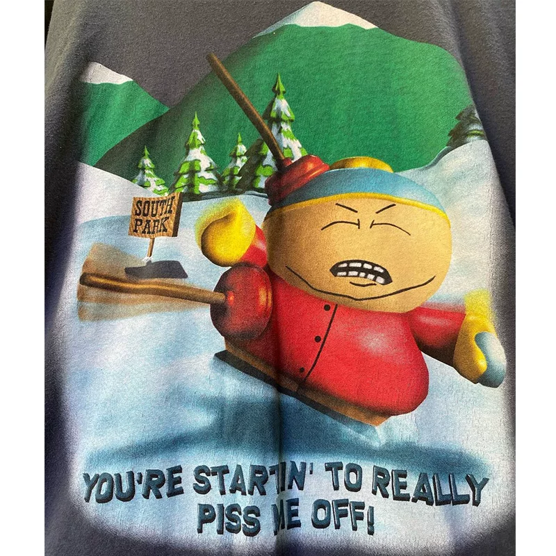 Юмористическая футболка в стиле South Park, короткий рукав, винтаж, сексуальная пара, модная майка