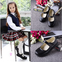 Shenzhen Students Gothic Unified School Shoe Elementary School Pupils Uniformed Shoes Stage Performance Shoes Female students Black Leather Shoes